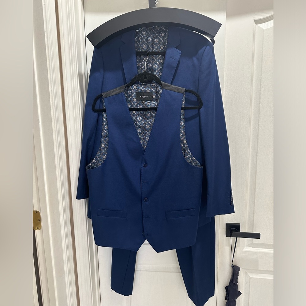 French Blue Three Piece Suit